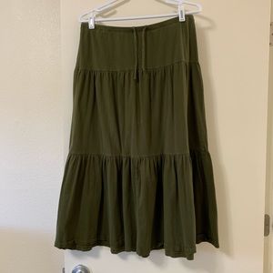 Olive green knit skirt